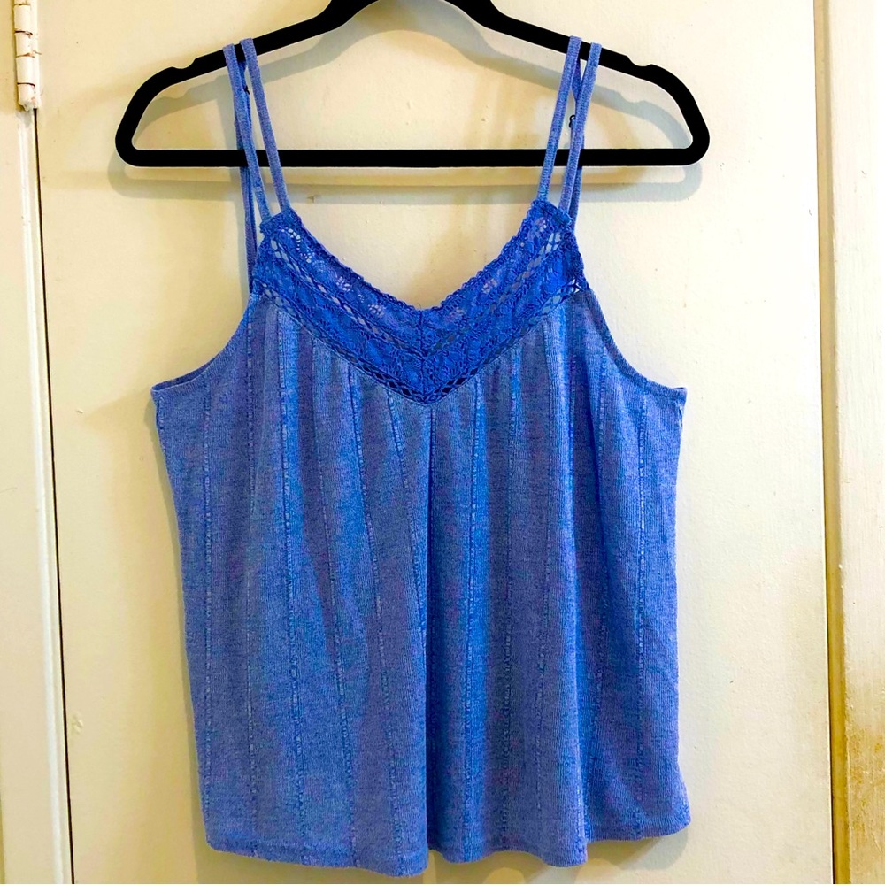 O’Neill Lacey Adjustable Spaghetti Strap Tank Top Blue Size Large.